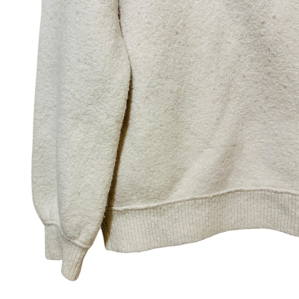 FREE PEOPLE ivory wool blend oversized fuzzy cowl neck sweater size Medium - Picture 2 of 5